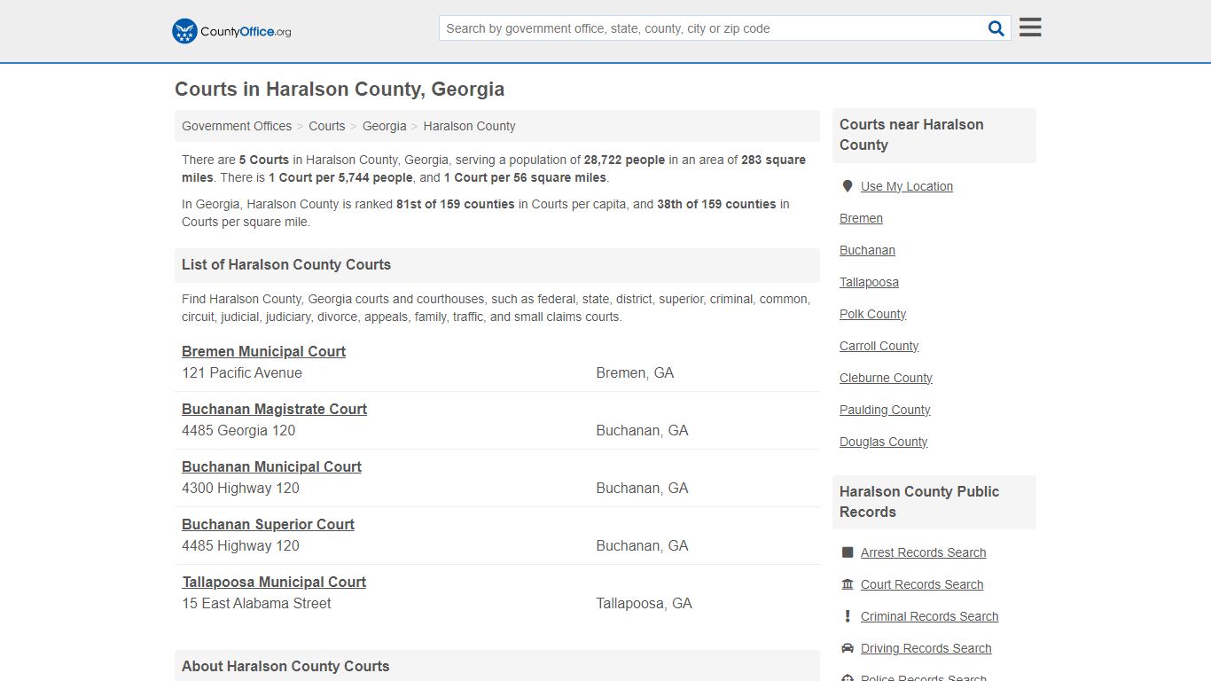 Courts - Haralson County, GA (Court Records & Calendars)